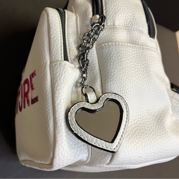 Juicy Couture All Nighter White Pebbled Faux Leather Backpack - Picture 11 of 16